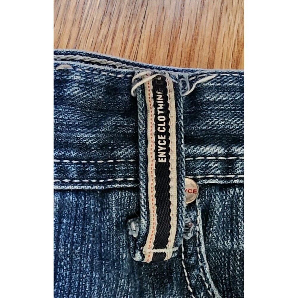 Vintage Y2K Enyce Jeans Wide Leg Baggy Hip Hop 44 x 32 Embroidered Blue Denim - Picture 7 of 16